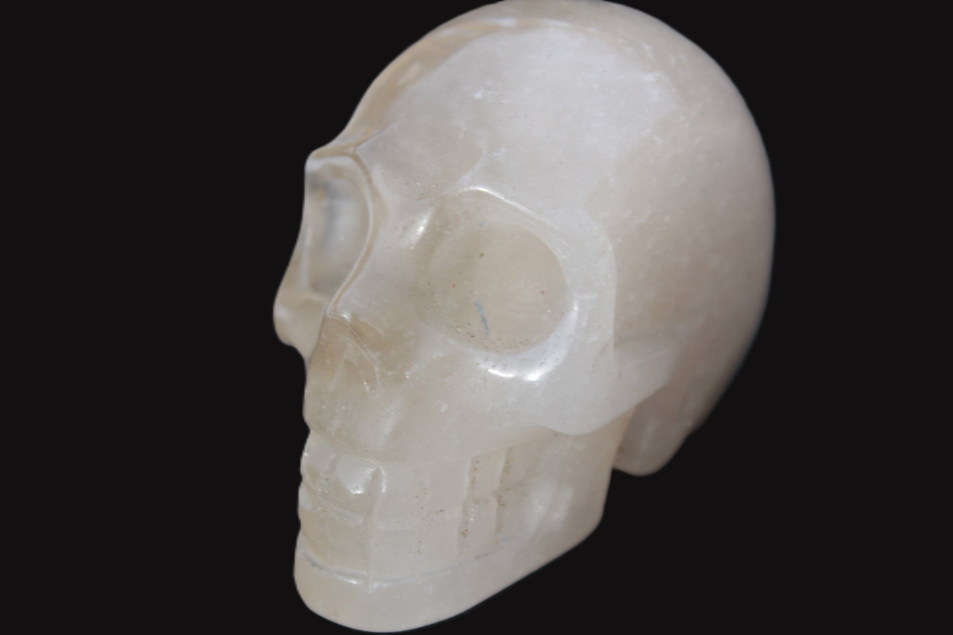 Topaz Quartz hand-carved skull 165g Rocks and Things