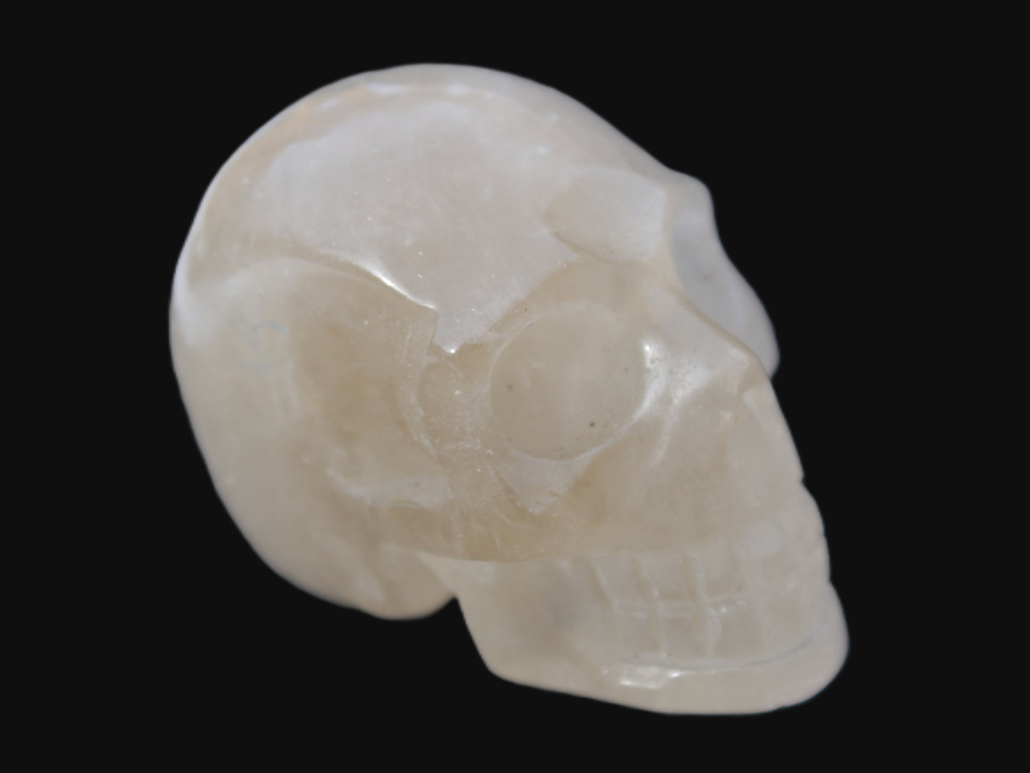 Topaz Quartz hand-carved skull 165g Rocks and Things