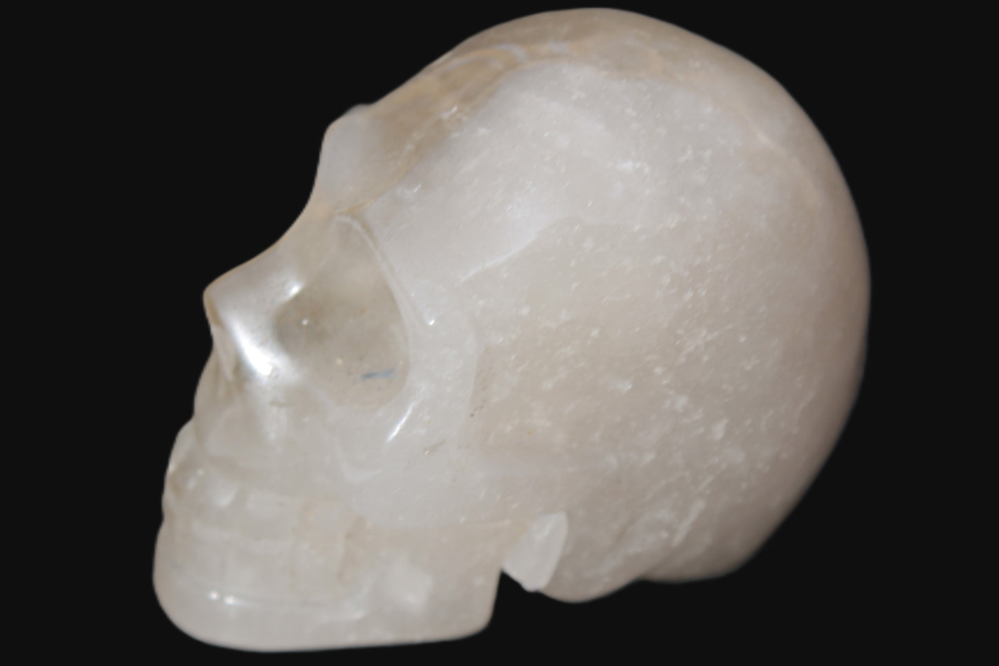 Topaz Quartz hand-carved skull 165g Rocks and Things