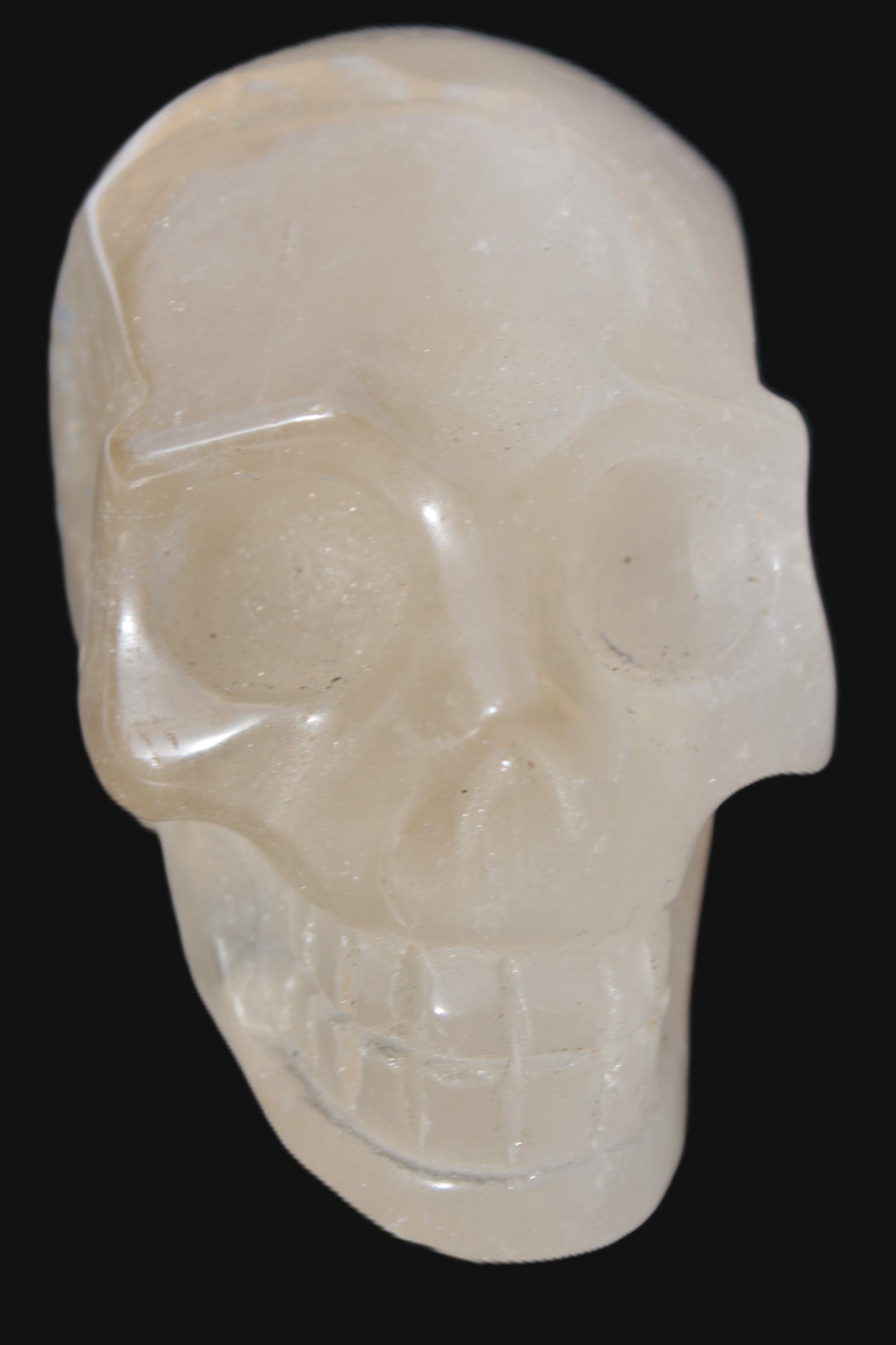 Topaz Quartz hand-carved skull 165g Rocks and Things