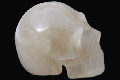 Topaz Quartz hand-carved skull 165g Rocks and Things