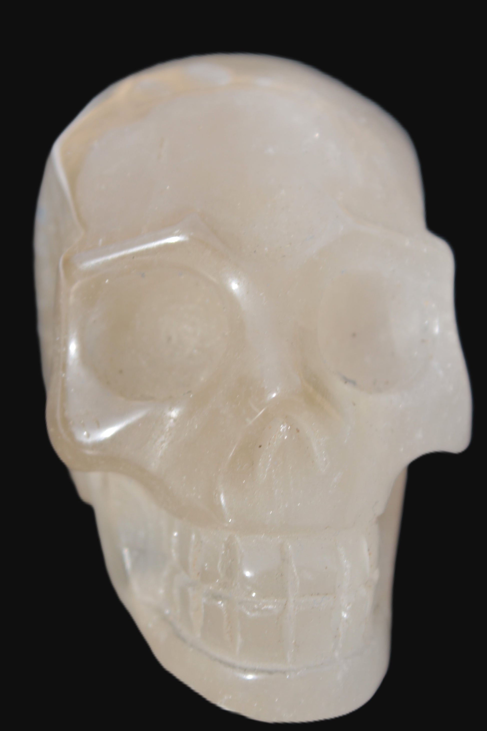 Topaz Quartz hand-carved skull 165g Rocks and Things