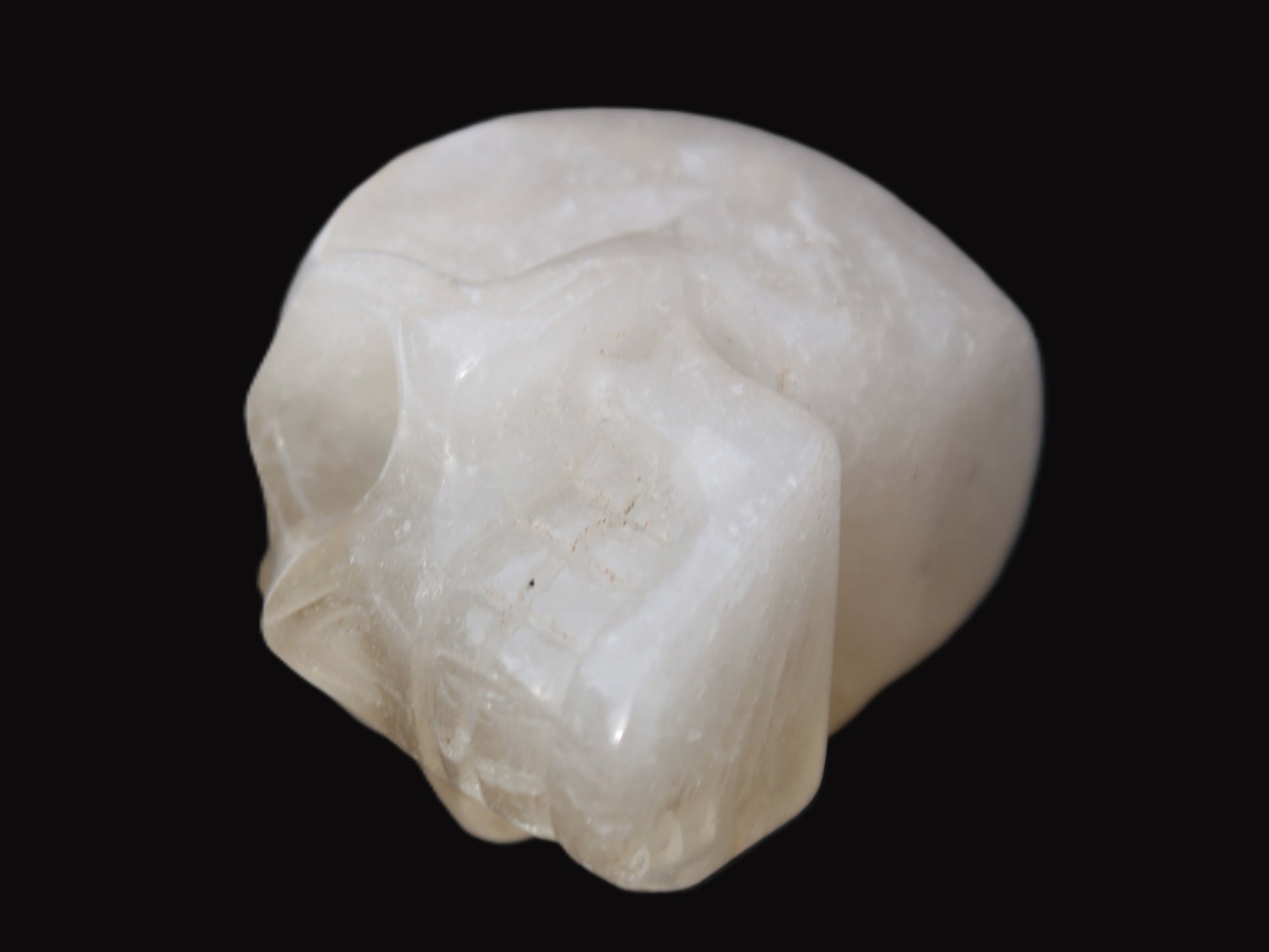 Topaz Quartz hand-carved skull 165g Rocks and Things