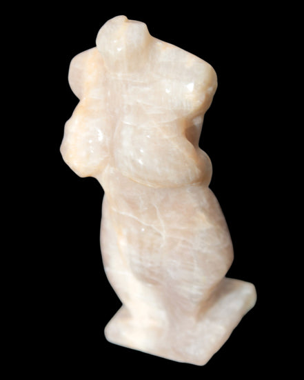 Moonstone hand-carved goddess 70mm 69g in sunshine - Rocks and Things Store
