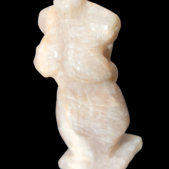 Moonstone hand-carved goddess 70mm 69g in sunshine - Rocks and Things Store