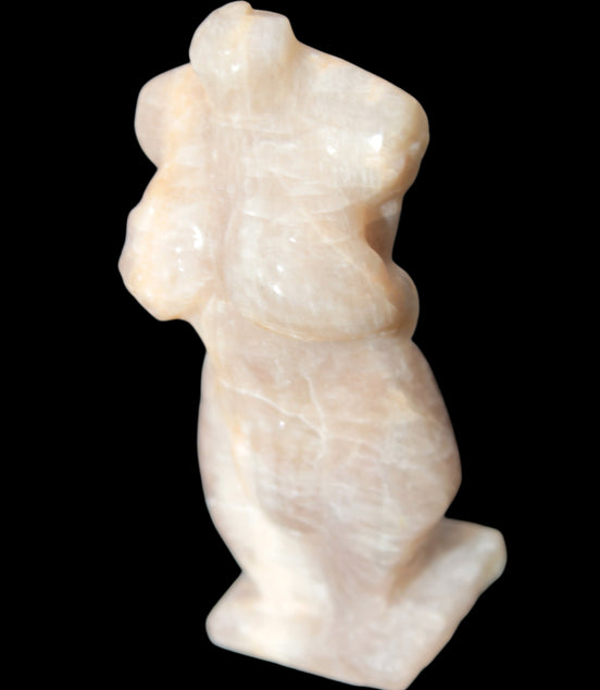 Moonstone hand-carved goddess 70mm 69g in sunshine - Rocks and Things Store