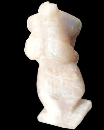 Moonstone hand-carved goddess 70mm 69g in sunshine - Rocks and Things Store