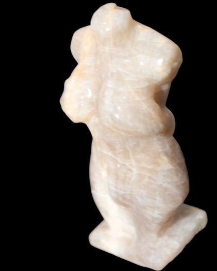 Moonstone hand-carved goddess 70mm 69g in sunshine - Rocks and Things Store