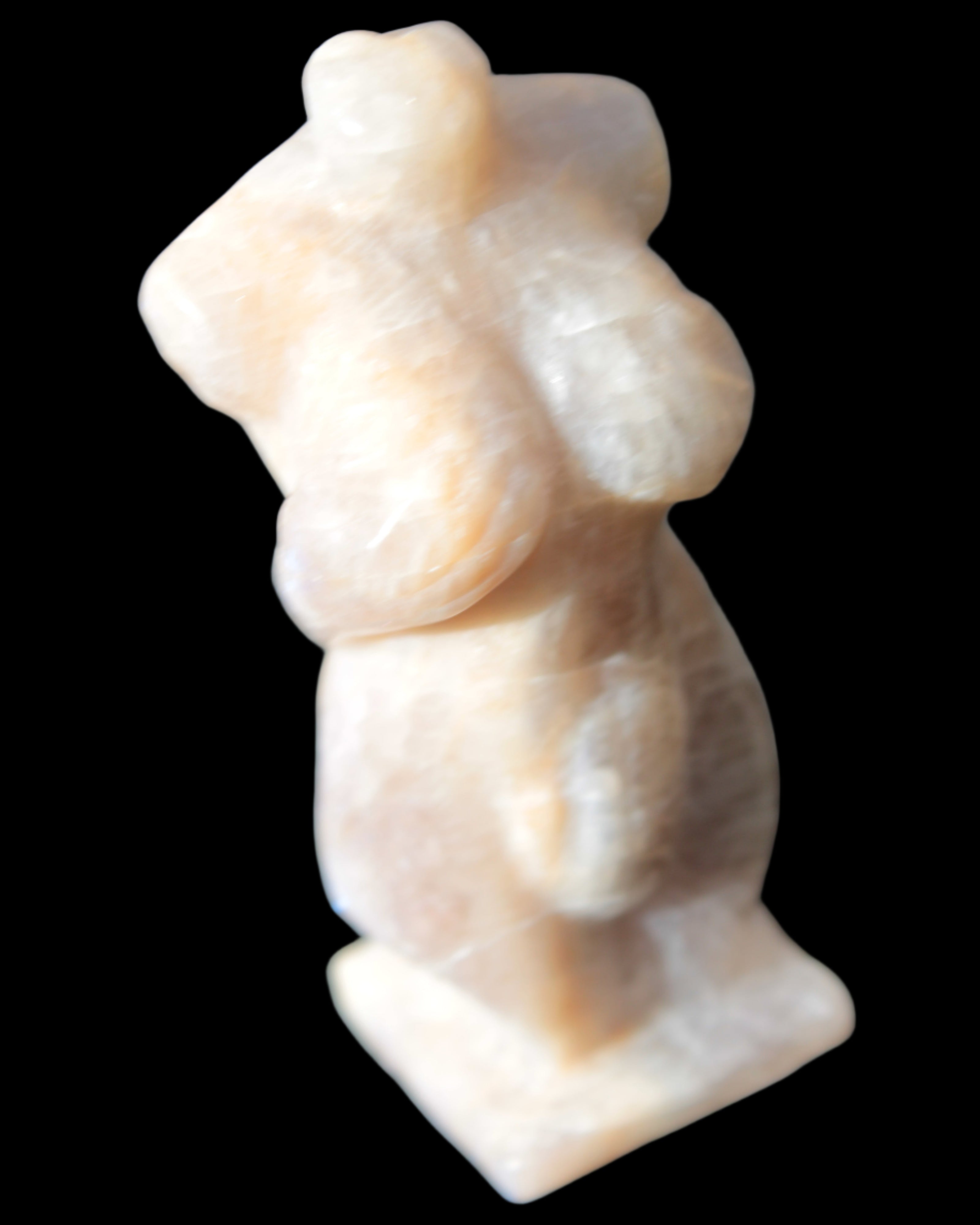 Moonstone hand-carved goddess 70mm 69g in sunshine - Rocks and Things Store