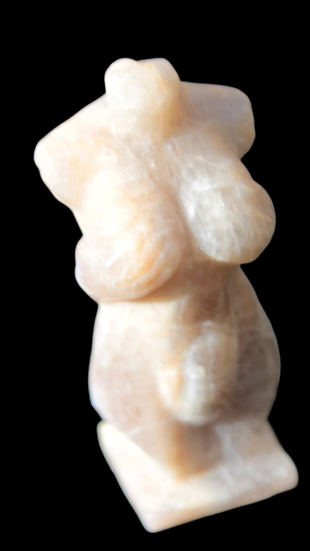 Moonstone hand-carved goddess 70mm 69g in sunshine - Rocks and Things Store