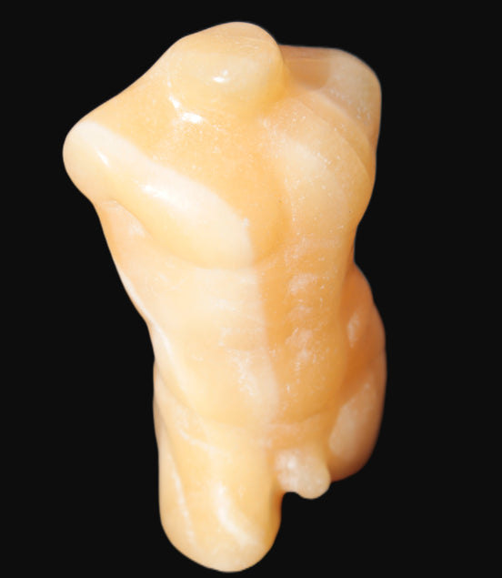 Orange Aventurine hand-carved male torso 58mm 80.9g Rocks and Things