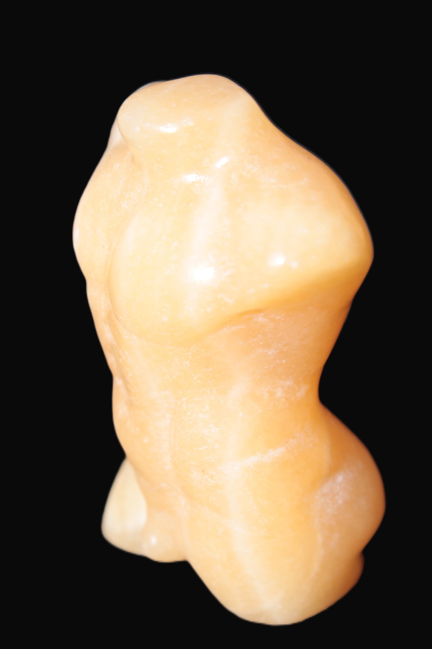 Orange Aventurine hand-carved male torso 58mm 80.9g Rocks and Things