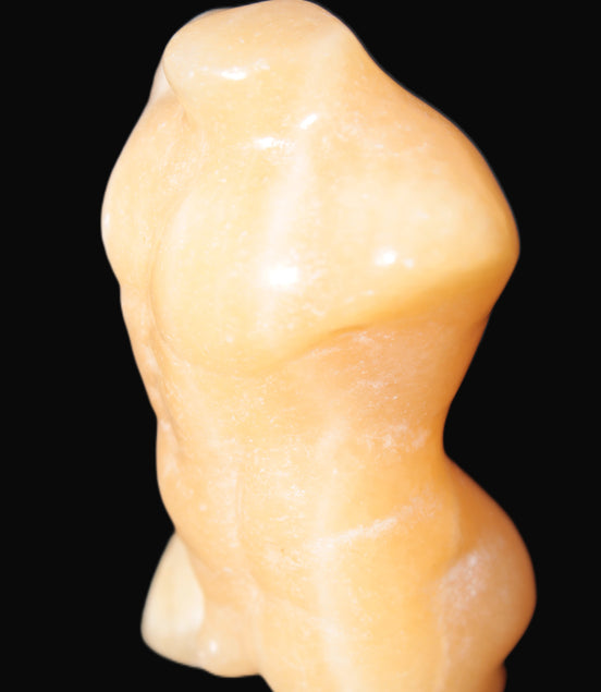 Orange Aventurine hand-carved male torso 58mm 80.9g Rocks and Things