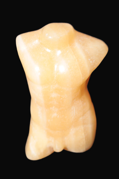 Orange Aventurine hand-carved male torso 58mm 80.9g Rocks and Things