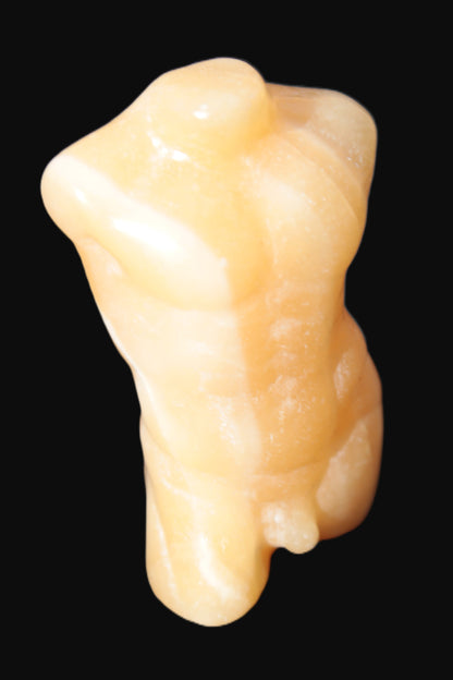 Orange Aventurine hand-carved male torso 58mm 80.9g Rocks and Things