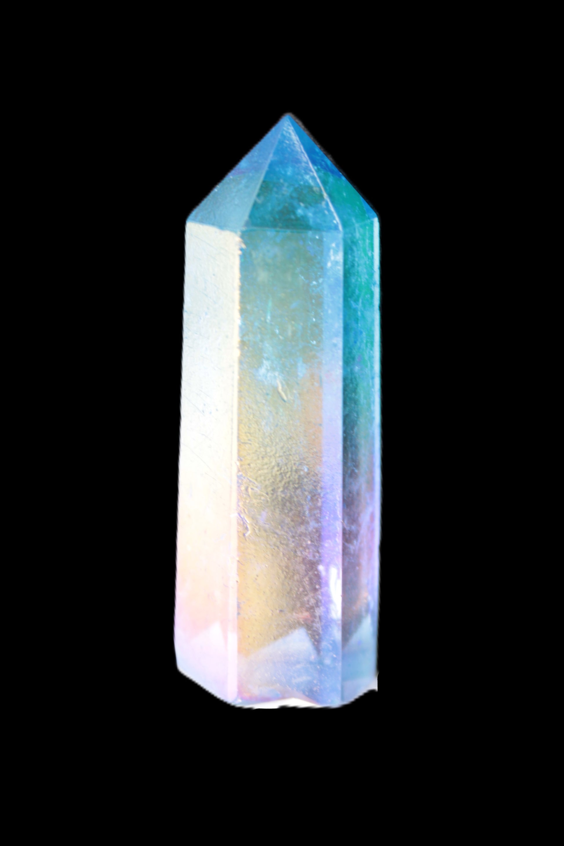 Angel Aura Quartz titanium electroplated wand 50mm 24g Rocks and Things