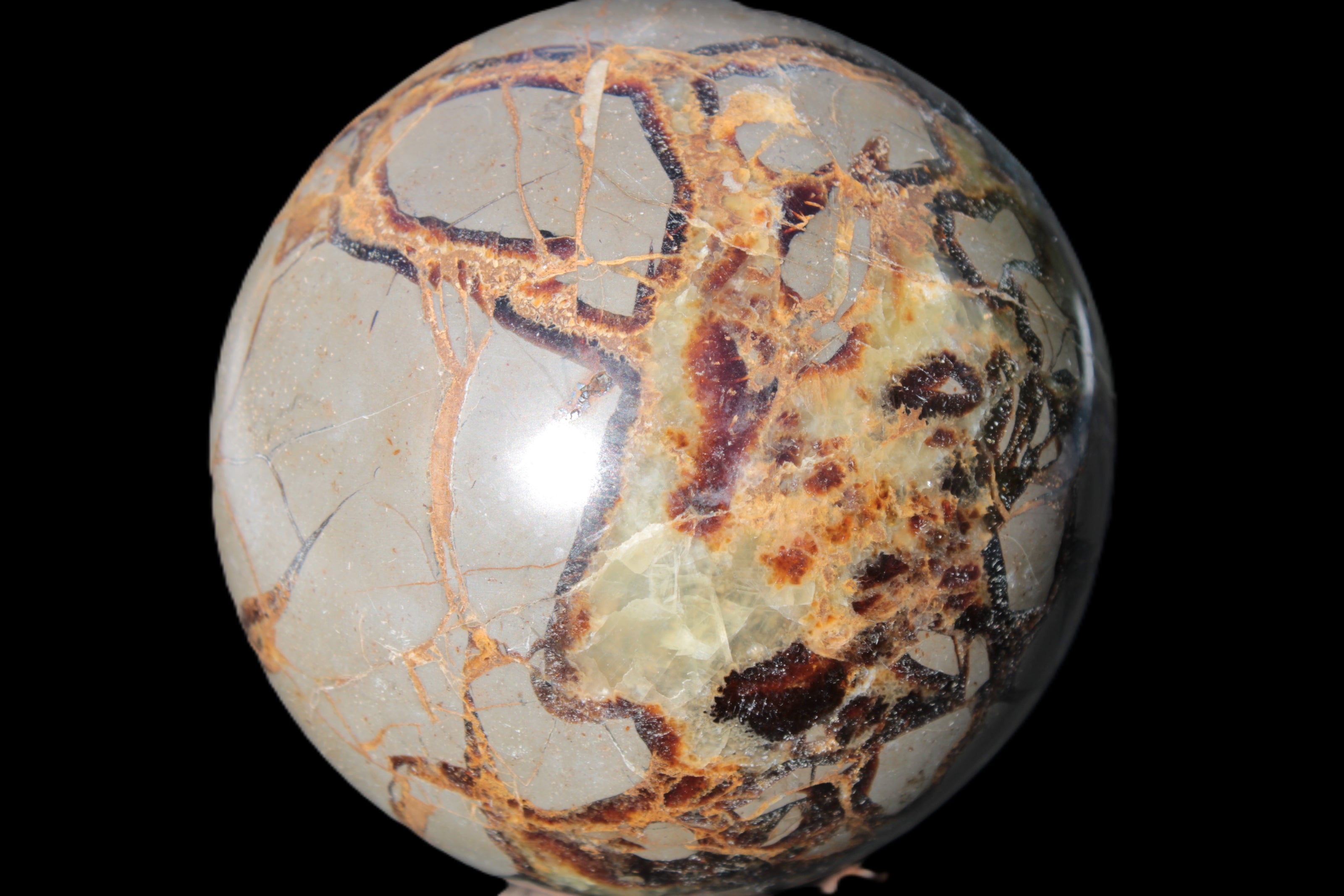 Septarian Dragon Stone sphere 109mm 1870g Rocks and Things