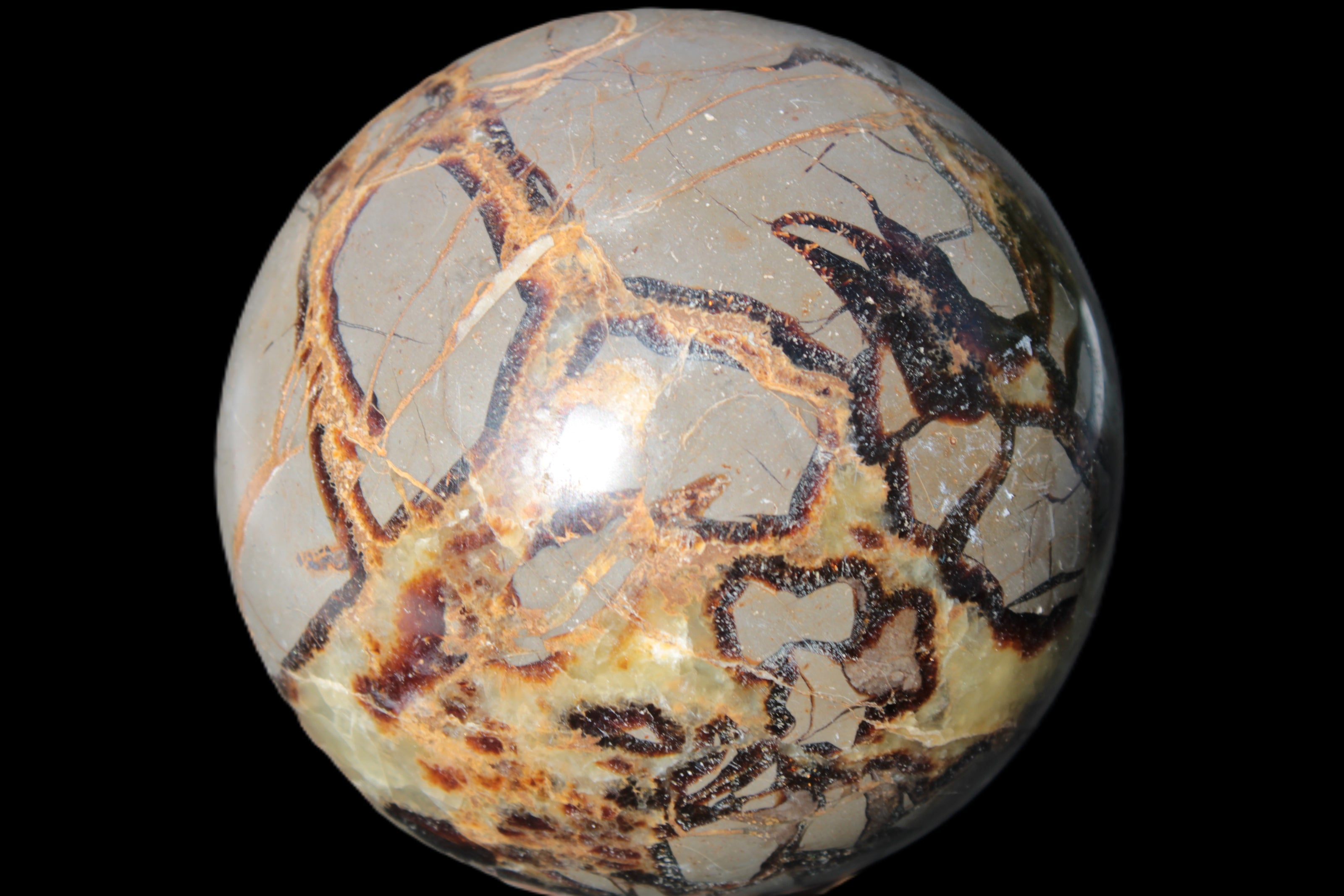 Septarian Dragon Stone sphere 109mm 1870g Rocks and Things