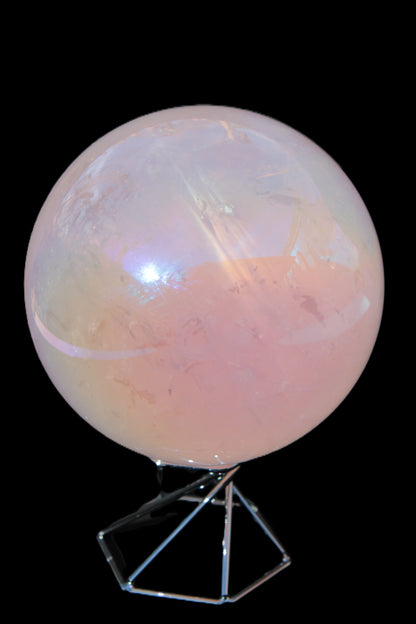 Aura Angel electroplated Rose Quartz sphere 1420g Rocks and Things