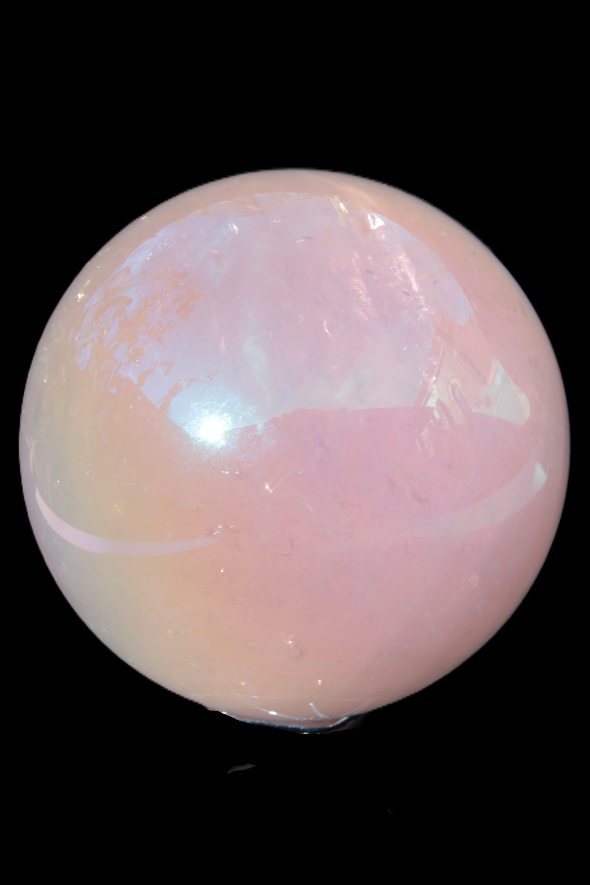 Aura Angel electroplated Rose Quartz sphere 1420g Rocks and Things