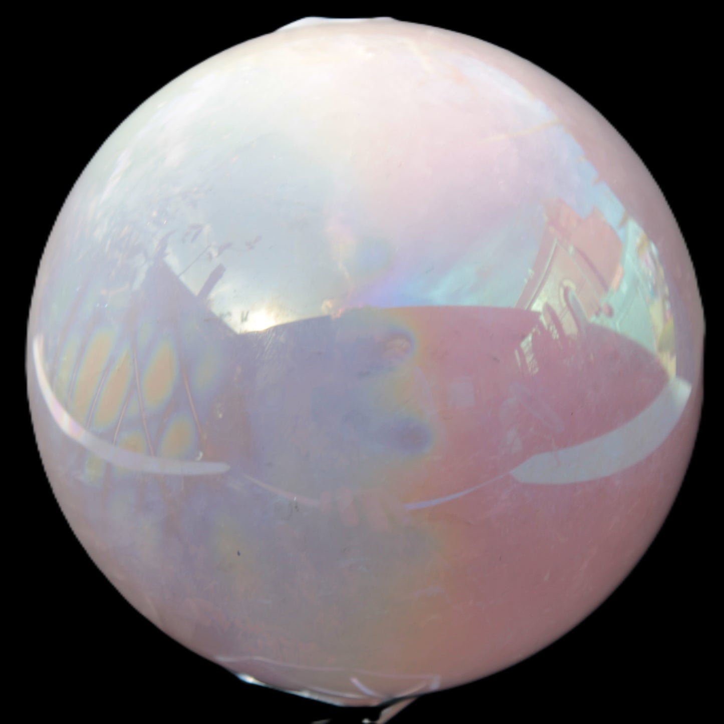 Aura Angel electroplated Rose Quartz sphere 1420g Rocks and Things