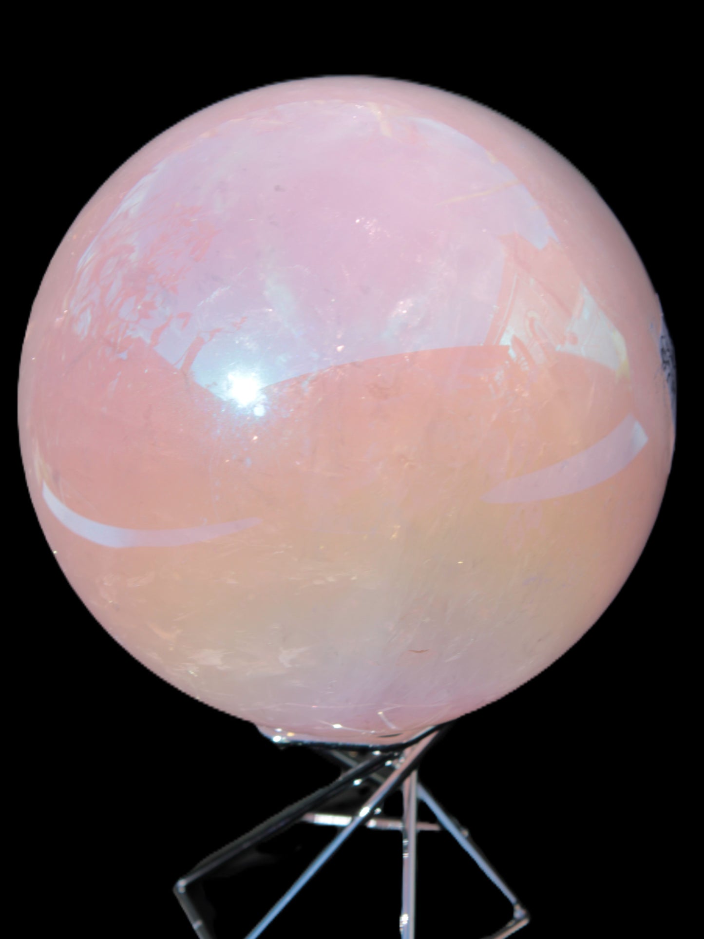 Aura Angel electroplated Rose Quartz sphere 1420g Rocks and Things