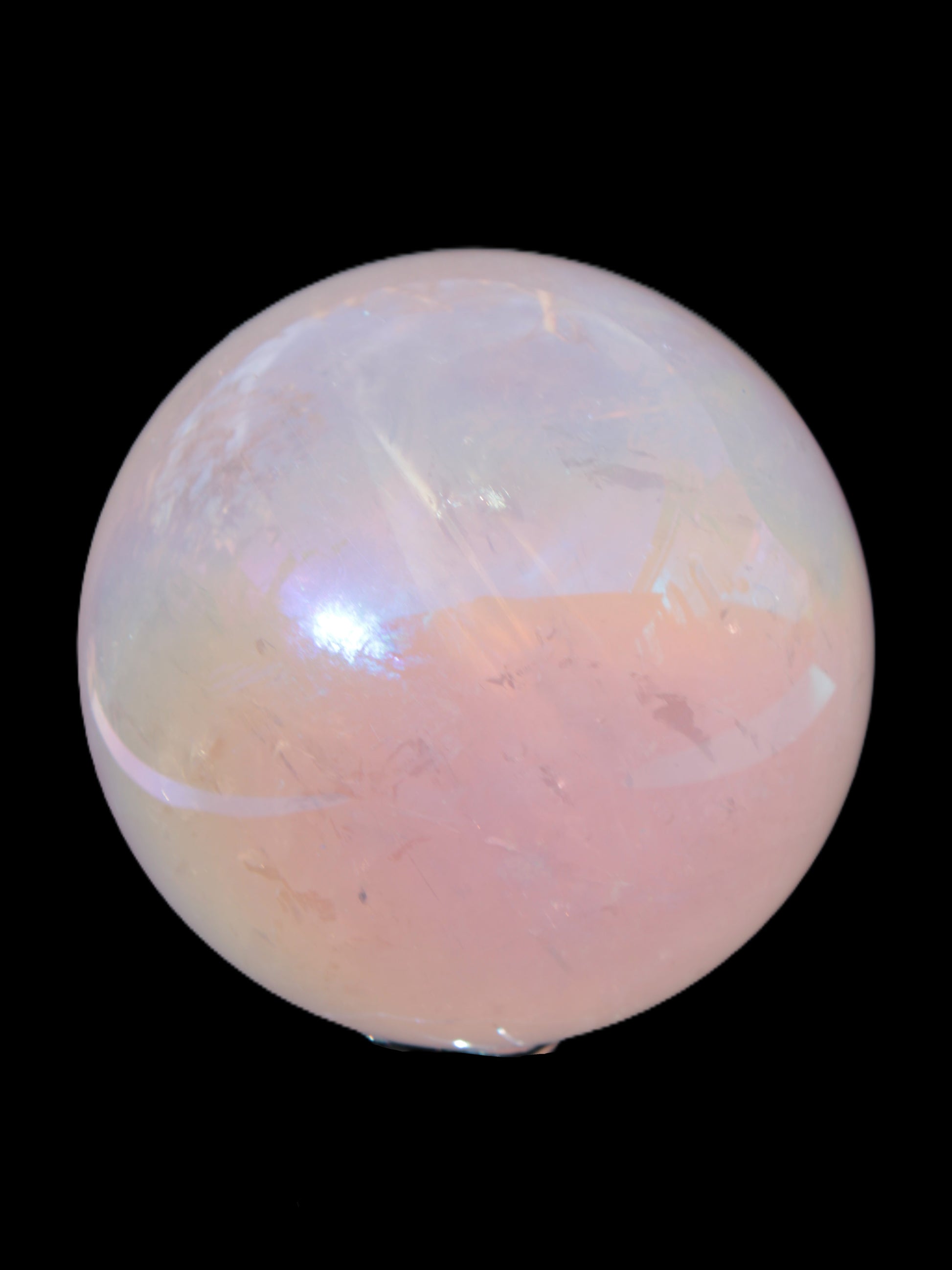 Aura Angel electroplated Rose Quartz sphere 1420g Rocks and Things