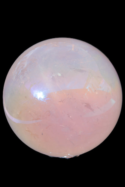 Aura Angel electroplated Rose Quartz sphere 1420g Rocks and Things