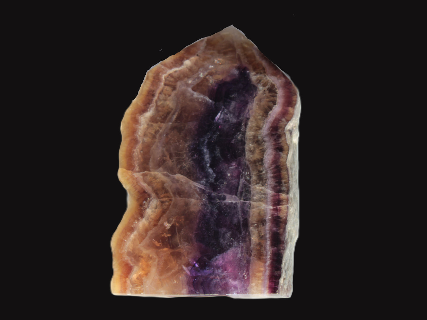 Brandy, Honey & Purple Fluorite obelisk 167g Rocks and Things