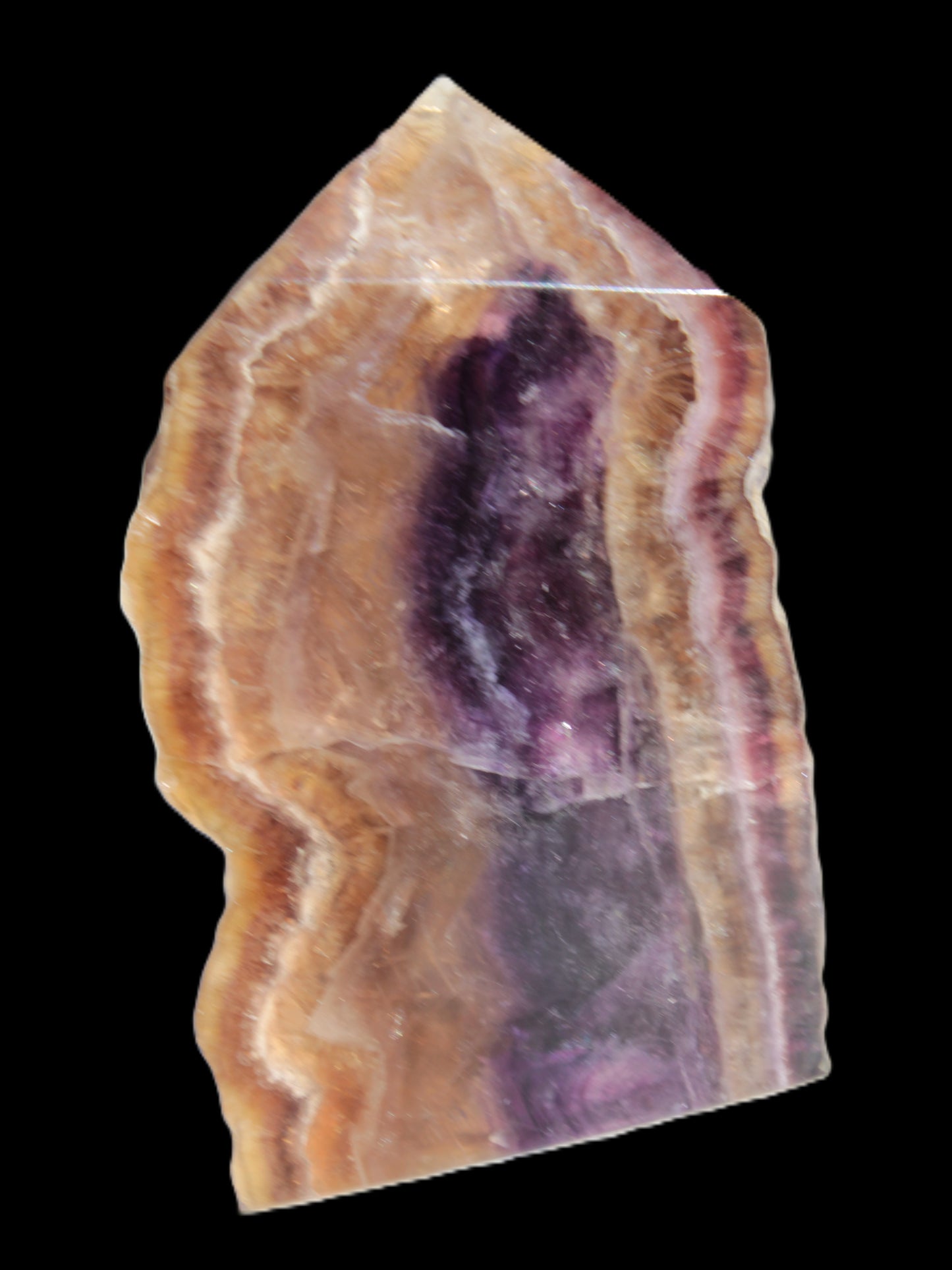 Brandy, Honey & Purple Fluorite obelisk 167g Rocks and Things