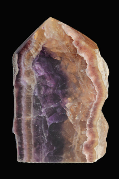 Brandy, Honey & Purple Fluorite obelisk 167g Rocks and Things