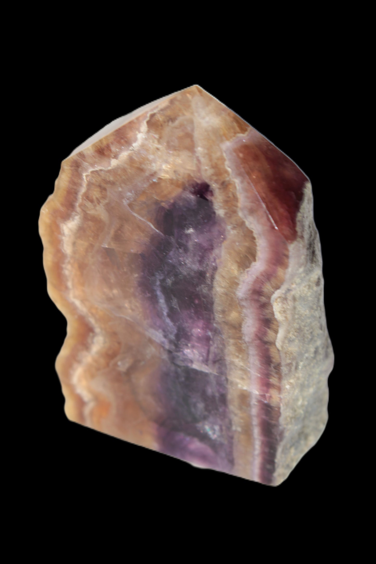 Brandy, Honey & Purple Fluorite obelisk 167g Rocks and Things