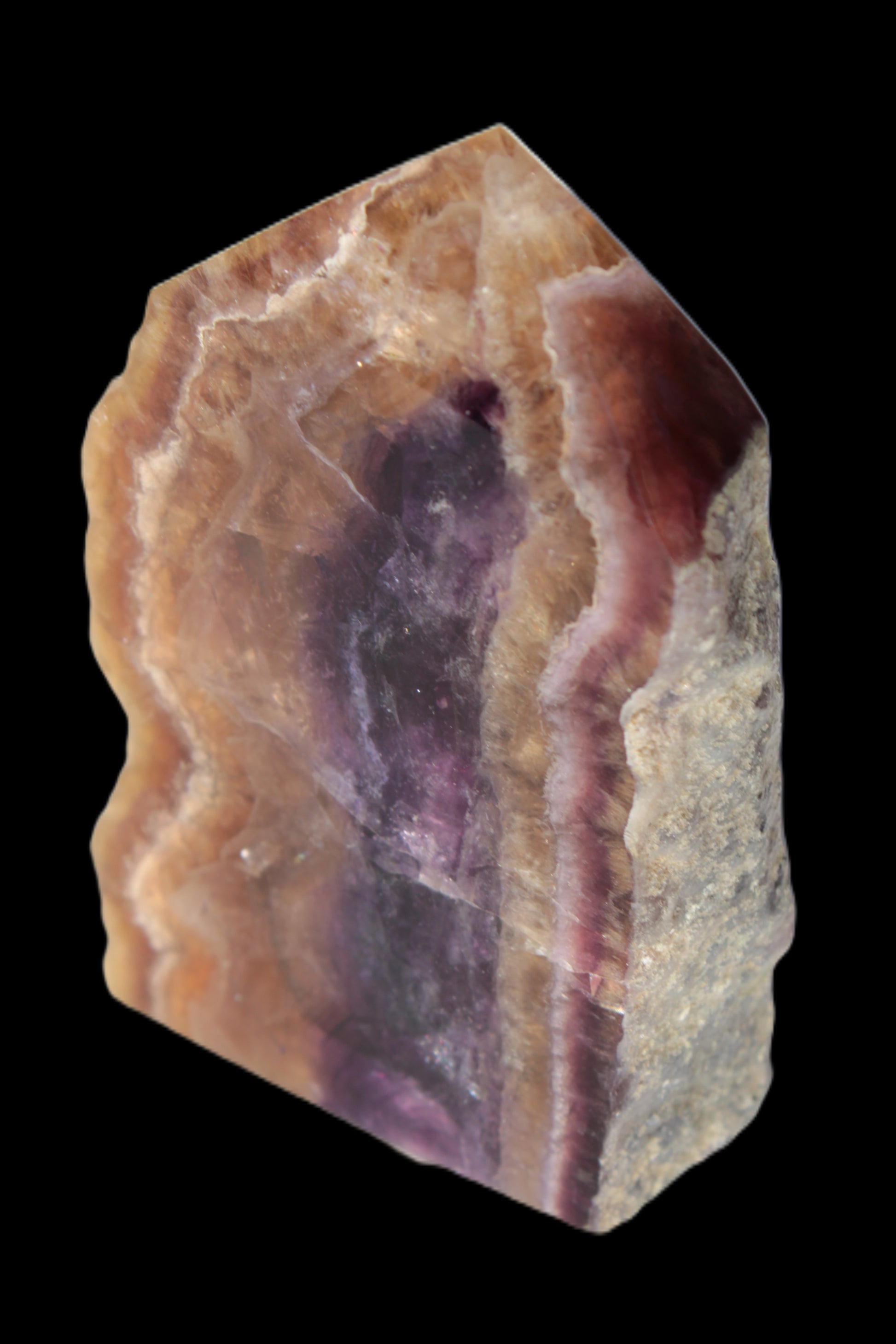 Brandy, Honey & Purple Fluorite obelisk 167g Rocks and Things