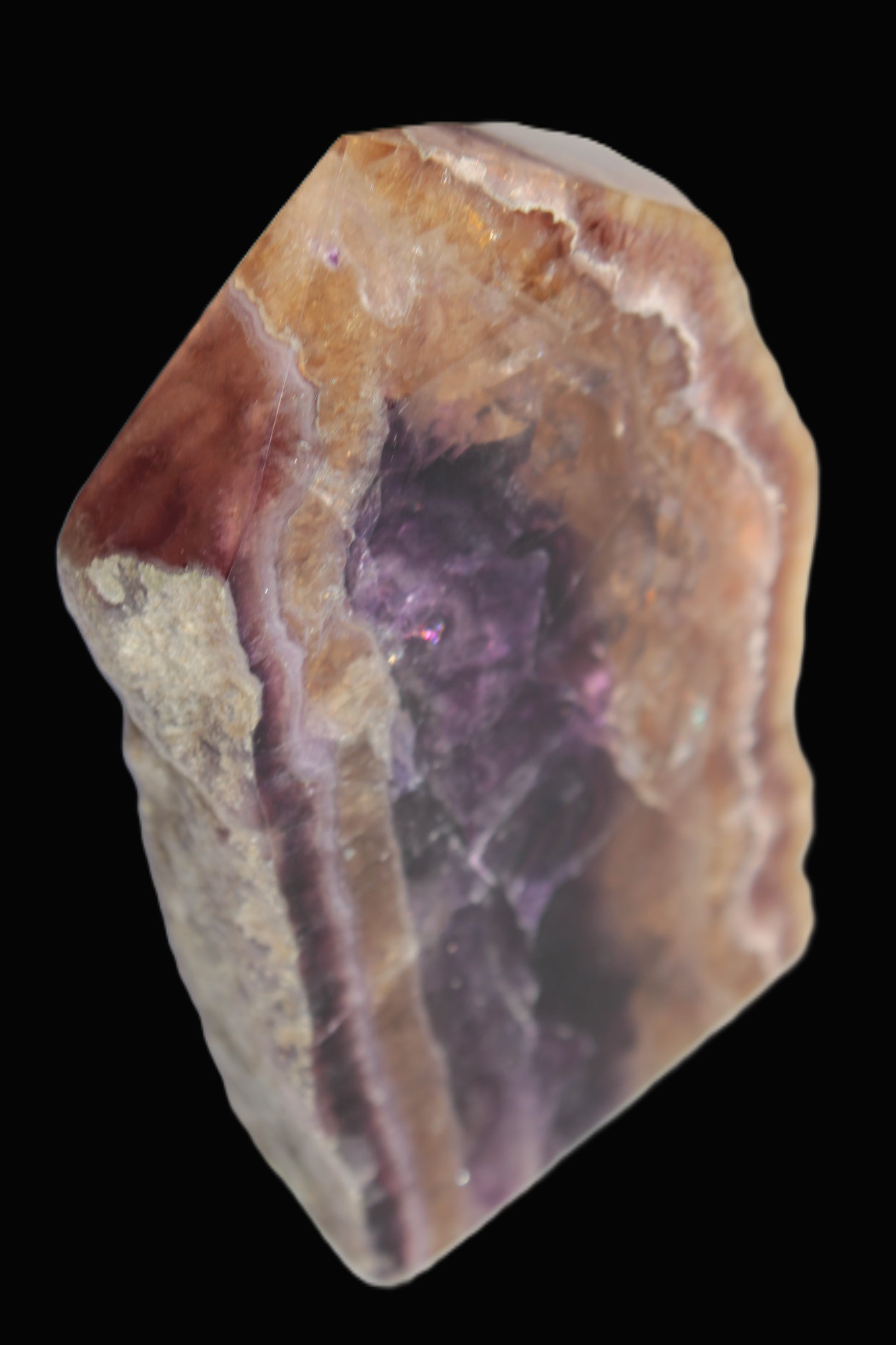 Brandy, Honey & Purple Fluorite obelisk 167g Rocks and Things