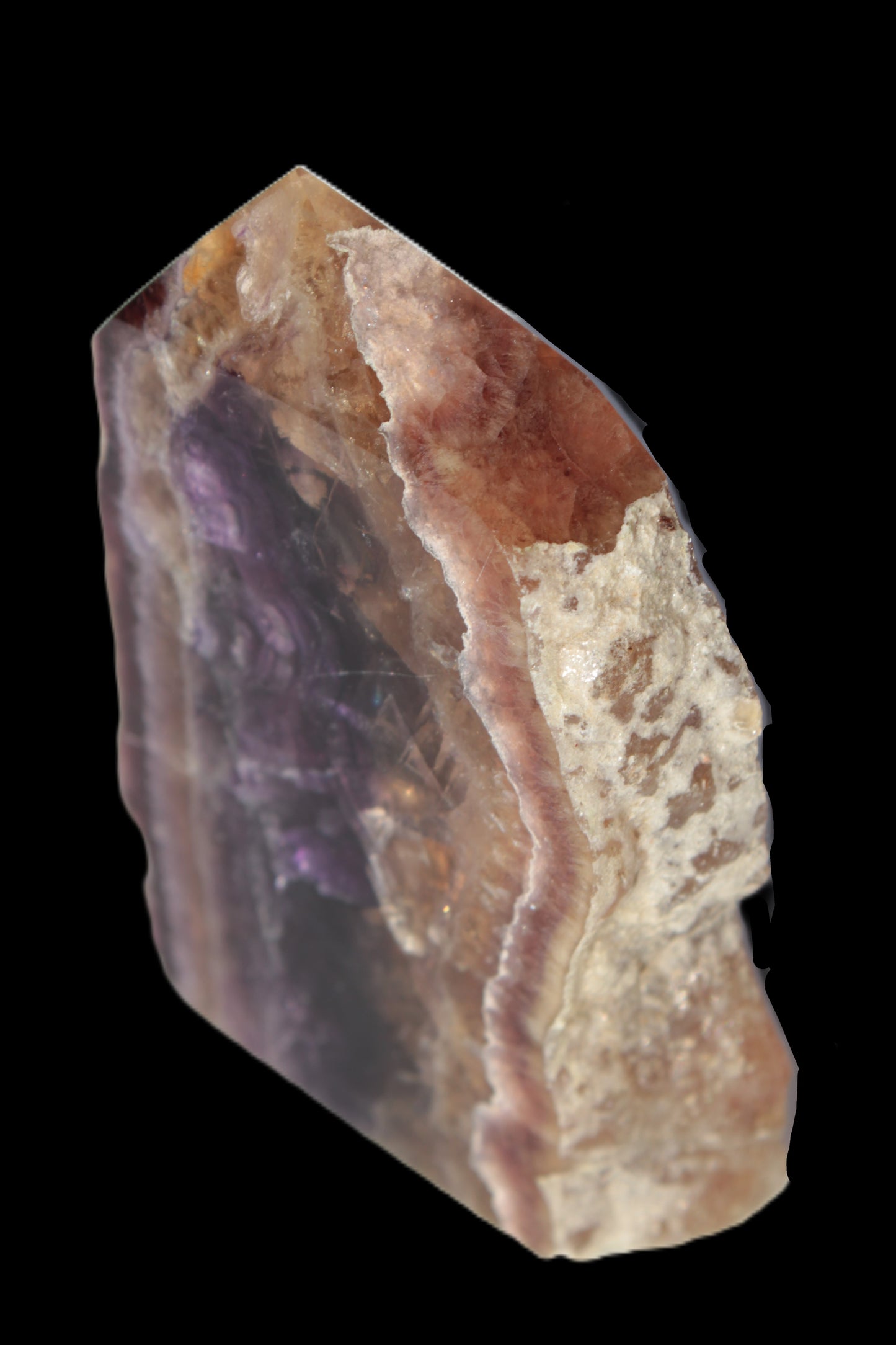 Brandy, Honey & Purple Fluorite obelisk 167g Rocks and Things