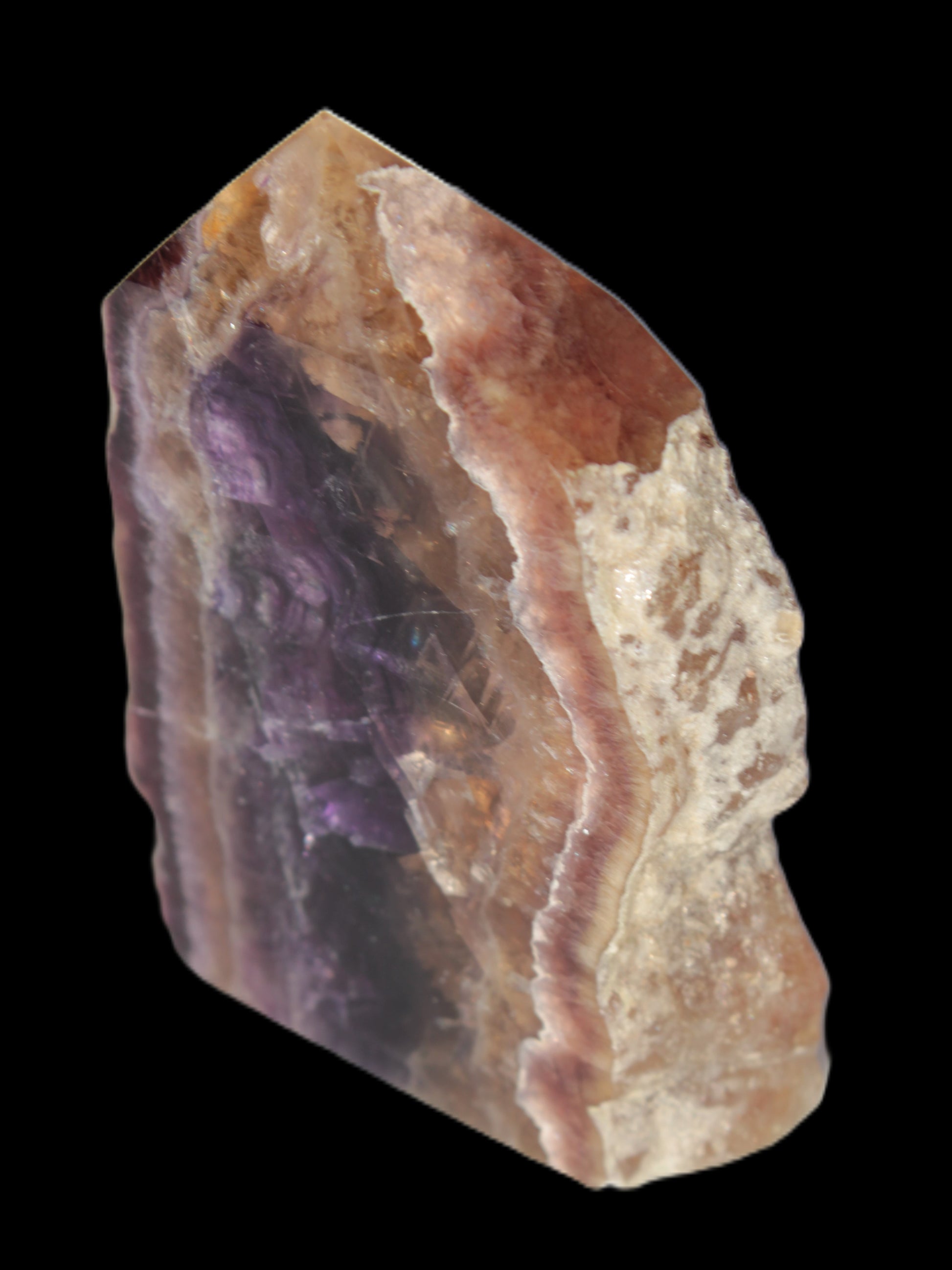 Brandy, Honey & Purple Fluorite obelisk 167g Rocks and Things