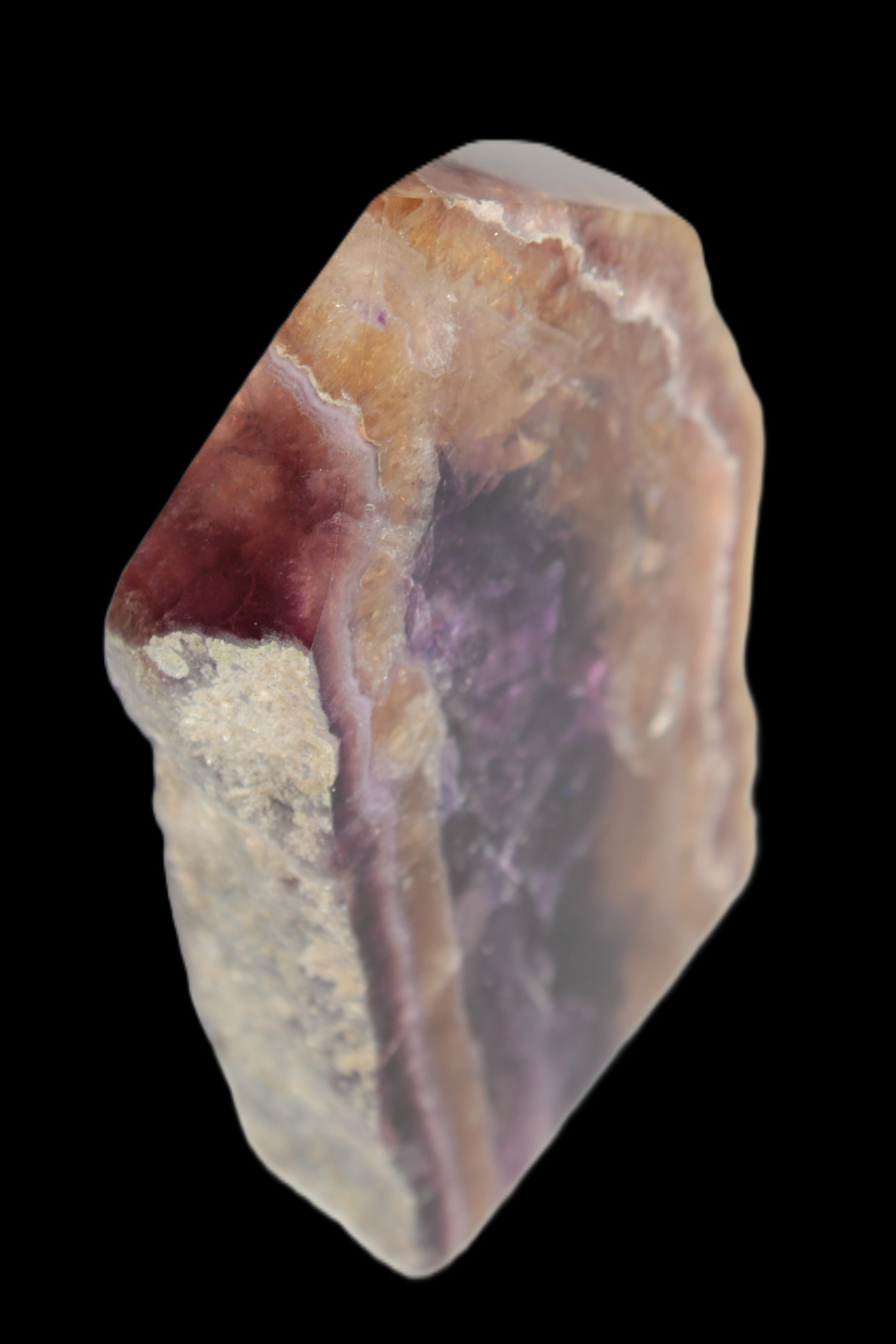 Brandy, Honey & Purple Fluorite obelisk 167g Rocks and Things