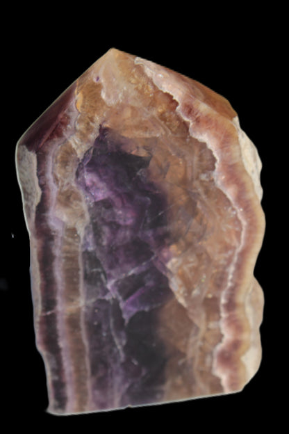 Brandy, Honey & Purple Fluorite obelisk 167g Rocks and Things