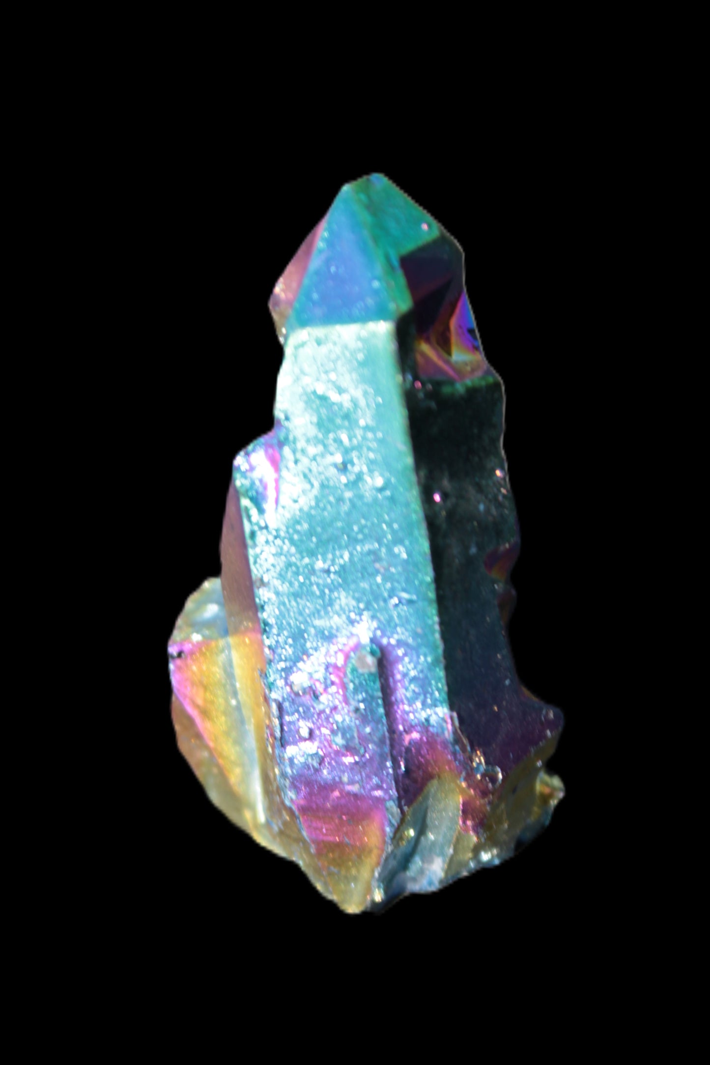 Angel Aura electroplated Quartz cluster 14-28g Rocks and Things