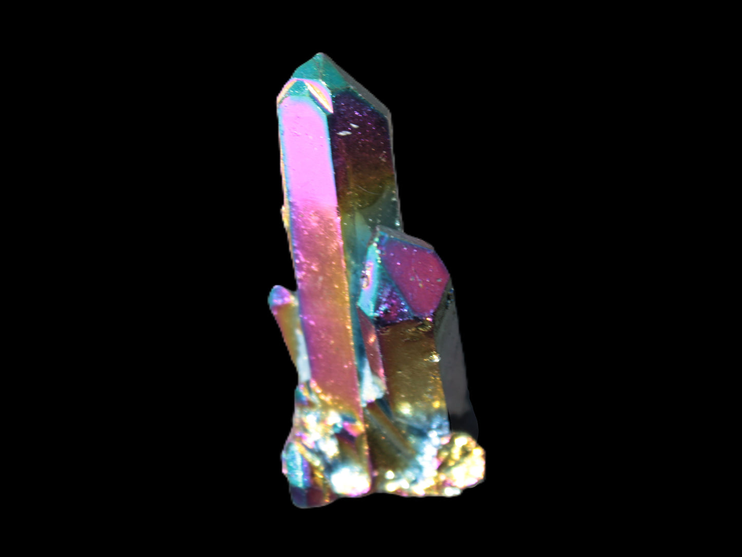 Angel Aura electroplated Quartz cluster 14-28g Rocks and Things