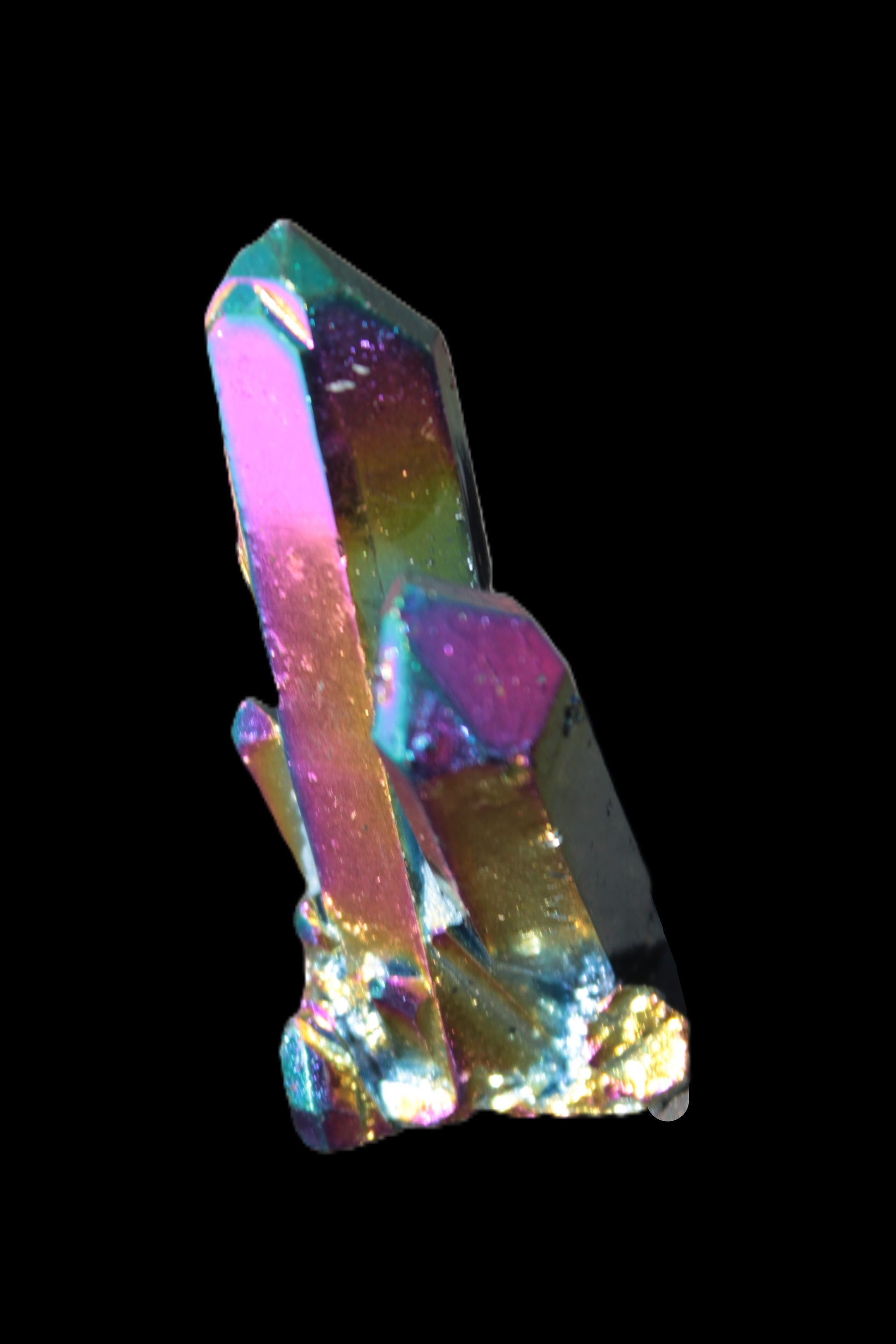 Angel Aura electroplated Quartz cluster 14-28g Rocks and Things