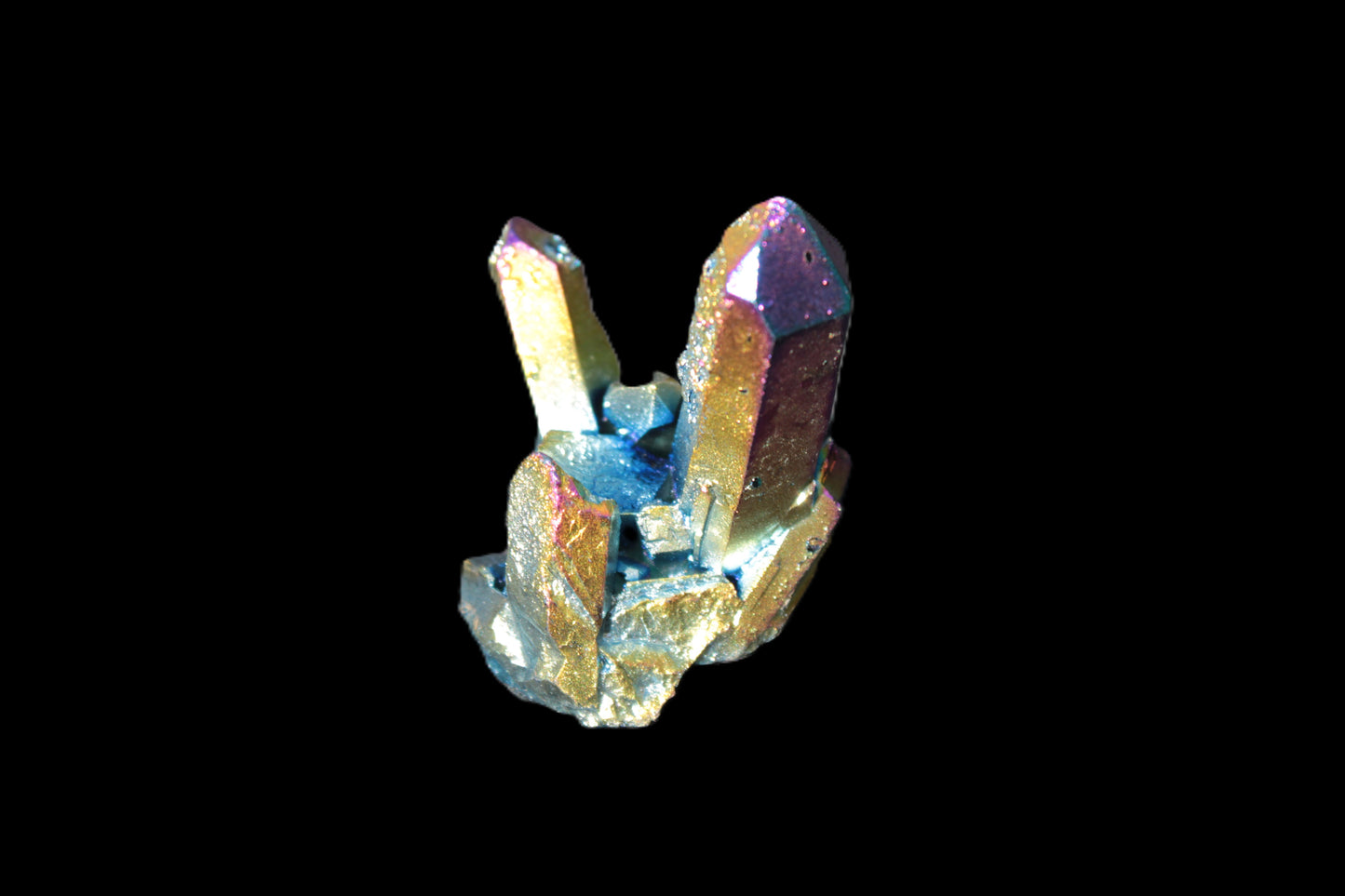 Angel Aura electroplated Quartz cluster 14-28g Rocks and Things