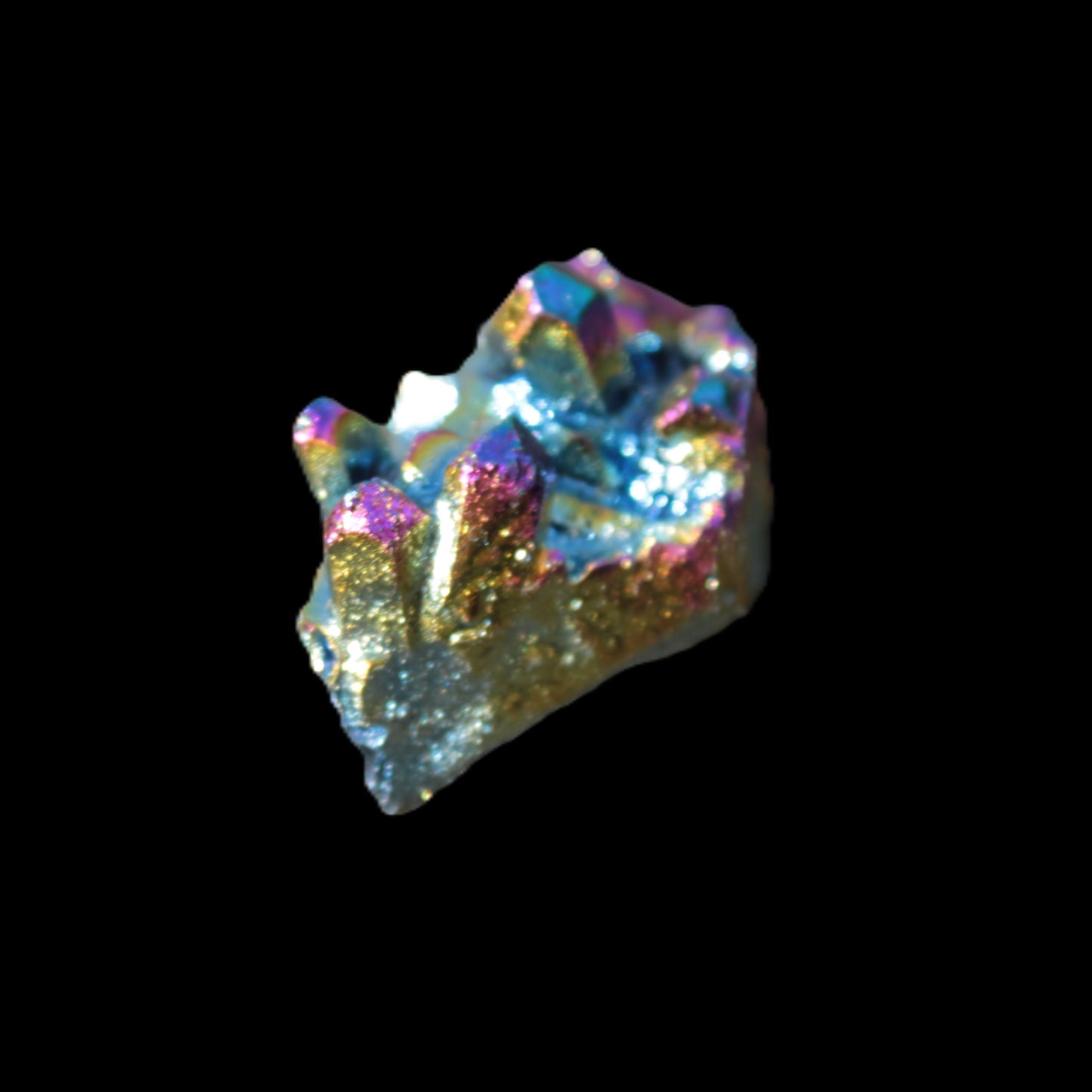 Angel Aura electroplated Quartz cluster 14-28g Rocks and Things