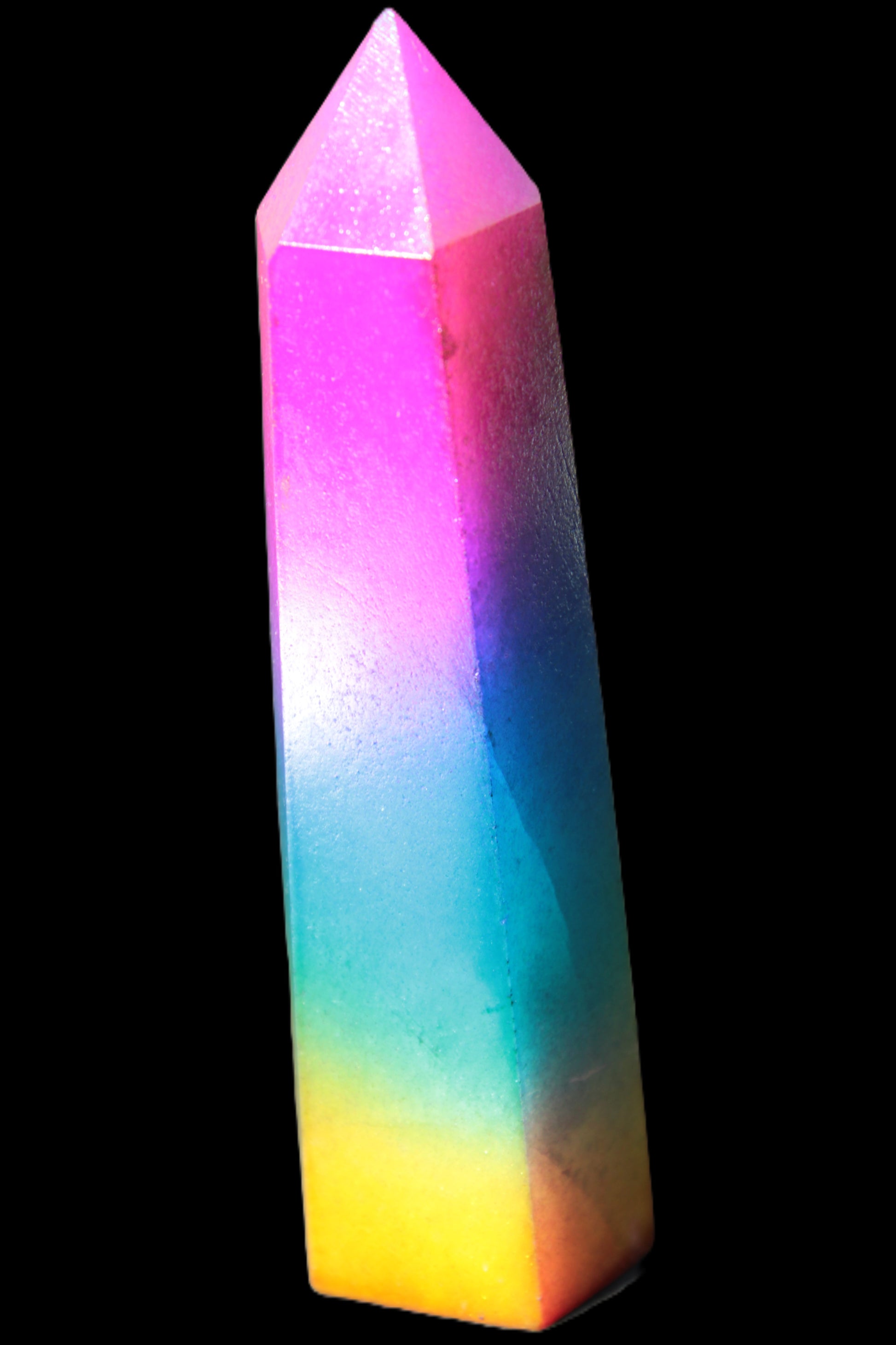 Rainbow Aura electroplated obelisk 35*120mm 223g Rocks and Things