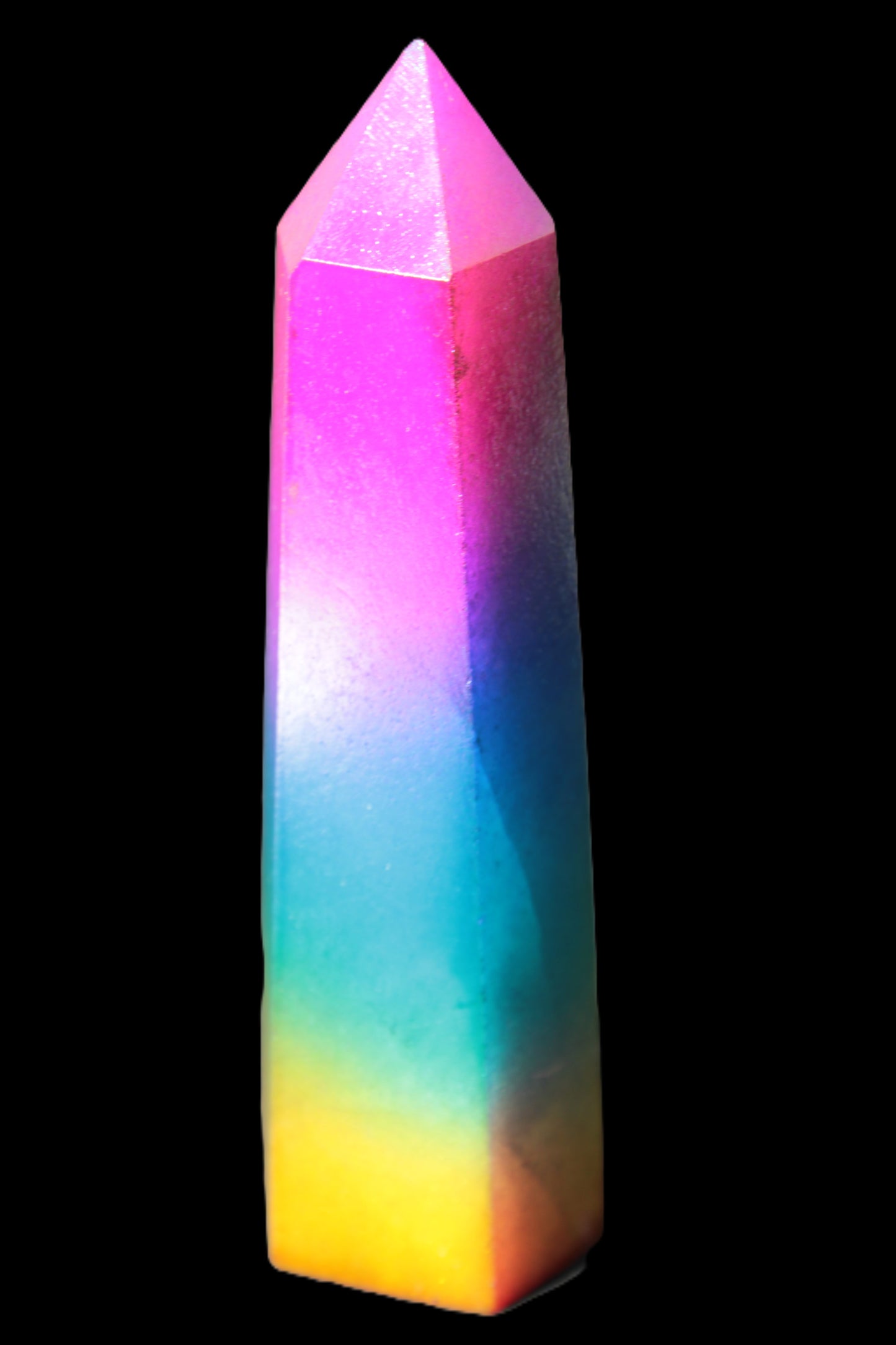 Rainbow Aura electroplated obelisk 35*120mm 223g Rocks and Things