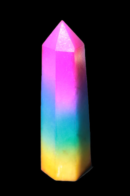 Rainbow Aura electroplated obelisk 35*120mm 223g Rocks and Things