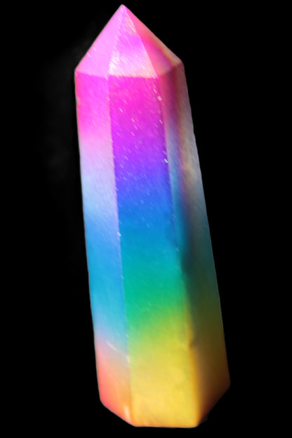 Rainbow Aura electroplated obelisk 35*120mm 223g Rocks and Things