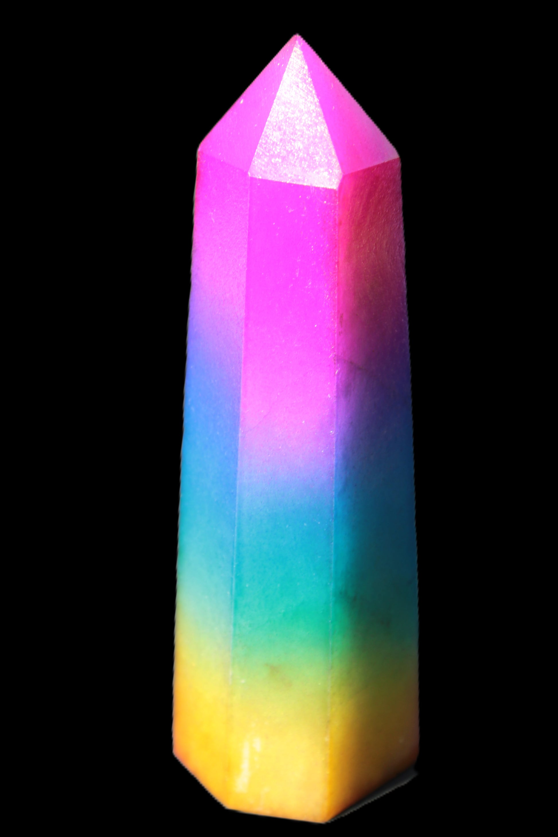 Rainbow Aura electroplated obelisk 35*120mm 223g Rocks and Things