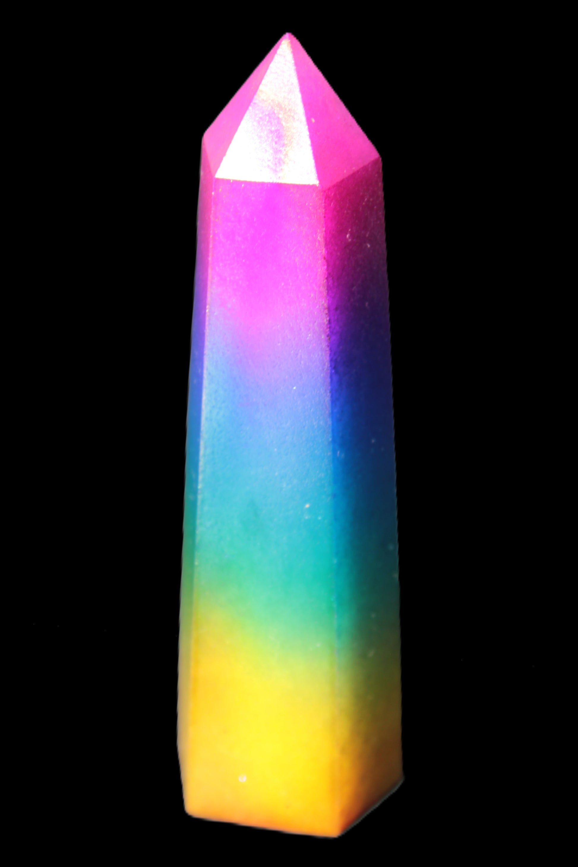 Rainbow Aura electroplated obelisk 35*120mm 223g Rocks and Things