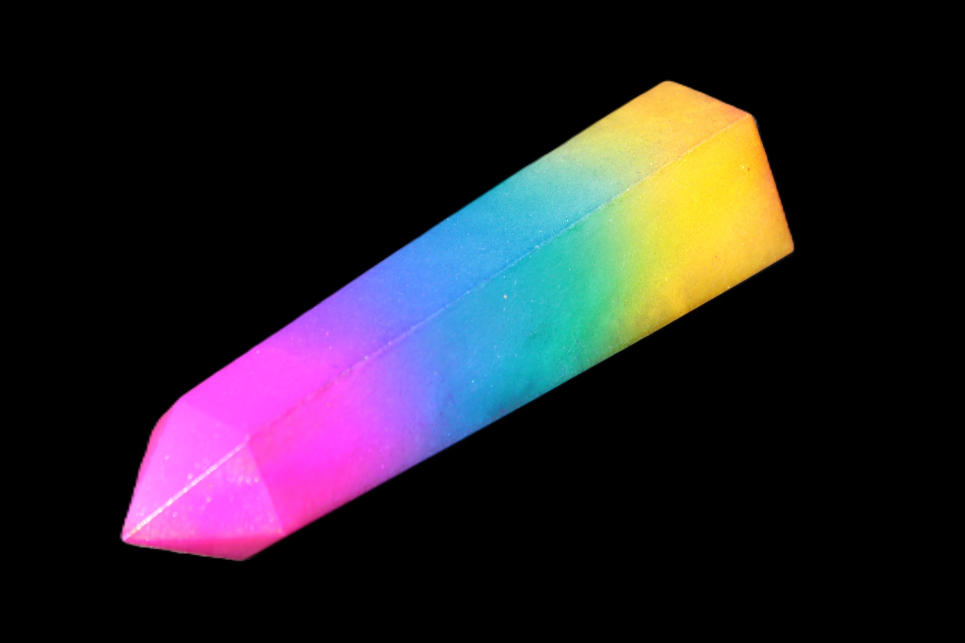 Rainbow Aura electroplated obelisk 35*120mm 223g Rocks and Things